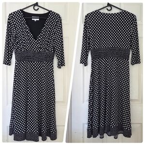 Studio I - B&W Polka Dot Dress, Size 14